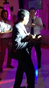 Normally, I play the darbuka with this style of music, but the MC was left with only a mini-djembe. 